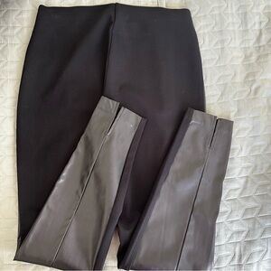 Bar III Charcoal and Black Leather Pants